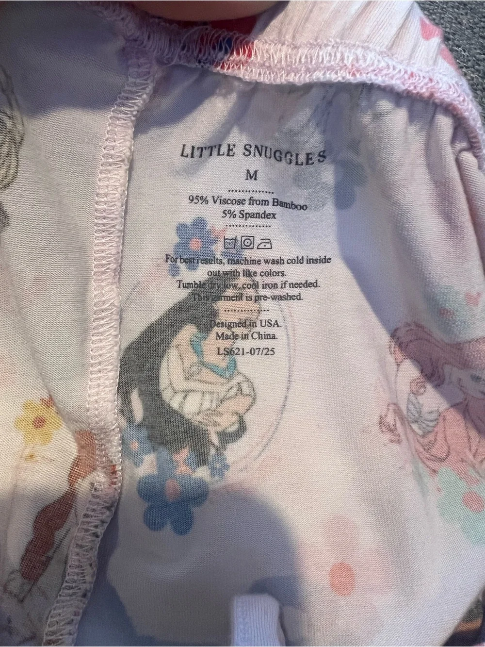 Disney Little Snuggies Bamboo Princess Button-Up Pajama Top and Bottoms